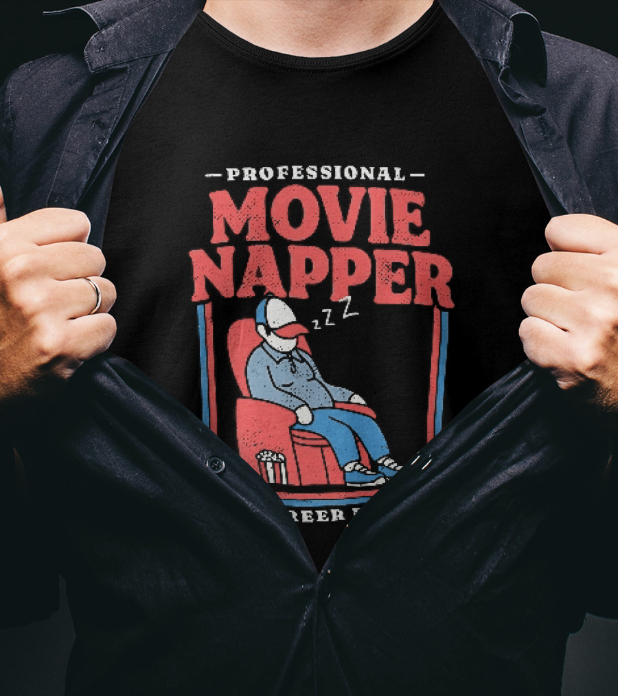 Professional Movie Napper Career Peak Experienced At Falling Asleep During Movies Zzz T-Shirt
