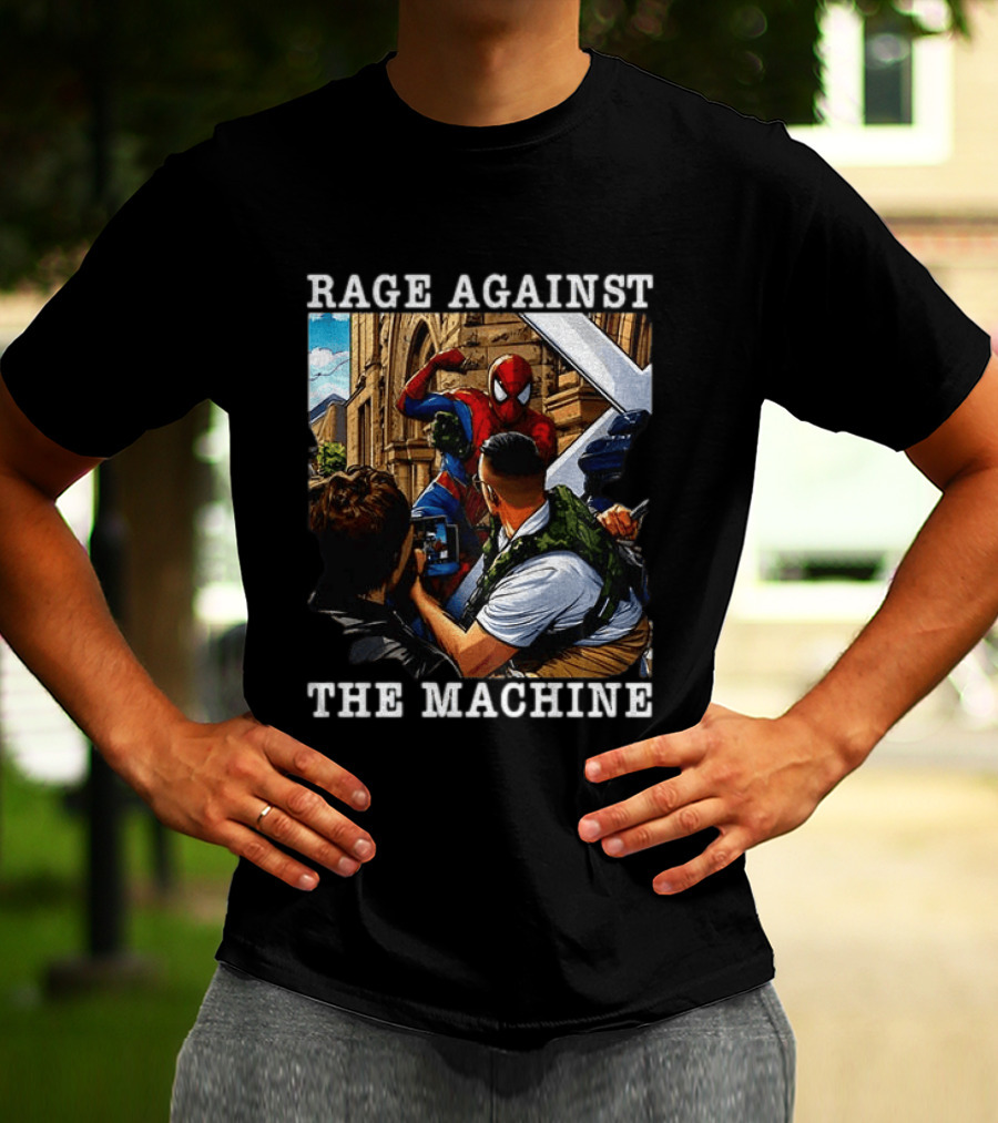 Rage Against The Machine Spider Man Bold Street Art Scene T-Shirt