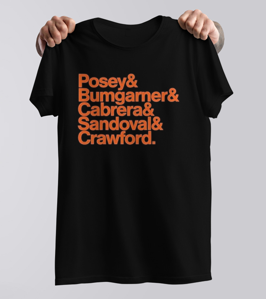 San Francisco Giants Posey Bumgarner Cabrera Sandoval Crawford Legends T-Shirt