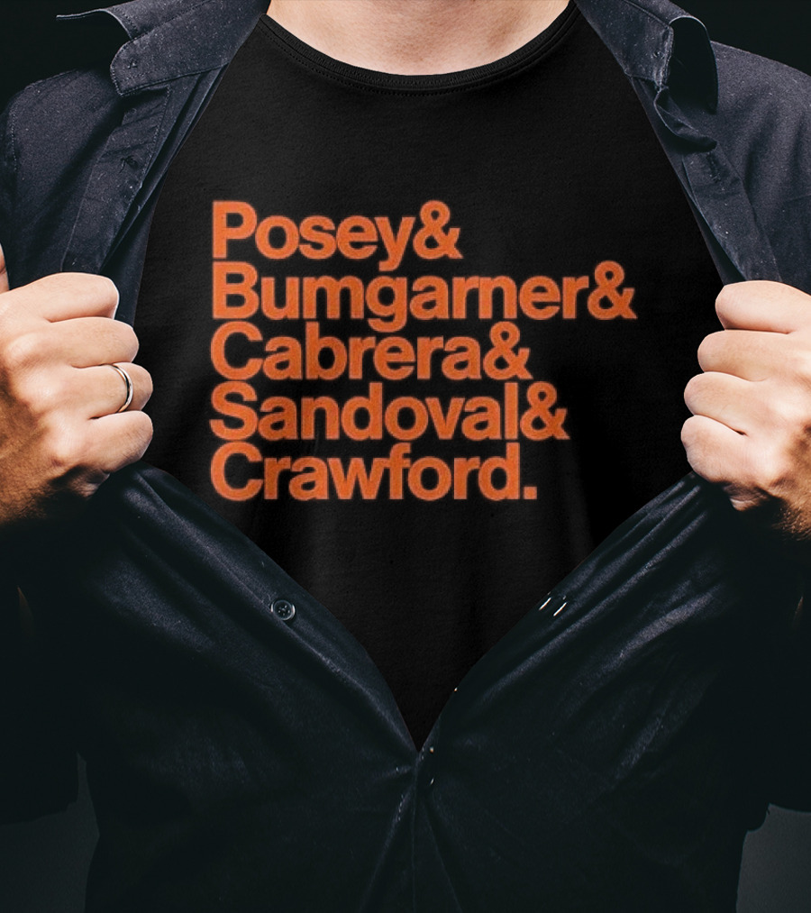 San Francisco Giants Posey Bumgarner Cabrera Sandoval Crawford Legends T-Shirt