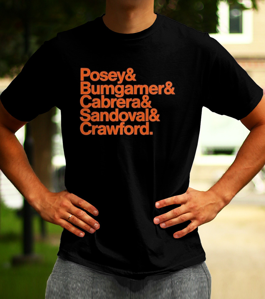 San Francisco Giants Posey Bumgarner Cabrera Sandoval Crawford Legends T-Shirt