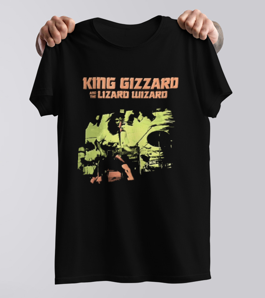 King Gizzard And The Lizard Wizard Live Stage Performance Green Yellow Abstract T-Shirt