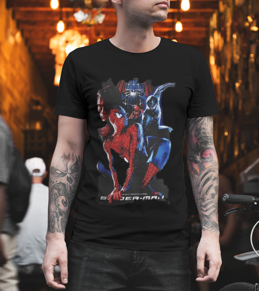 Tobey Maguire Spider Man 3 Red Black Suit Superhero Collage T-Shirt