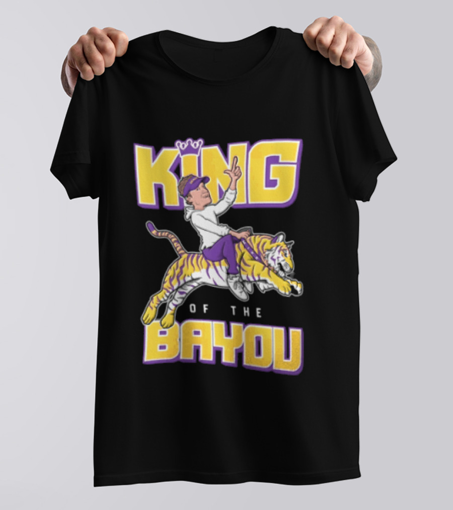 King Of The Bayou Lane Kiffin Tiger Riding T-Shirt
