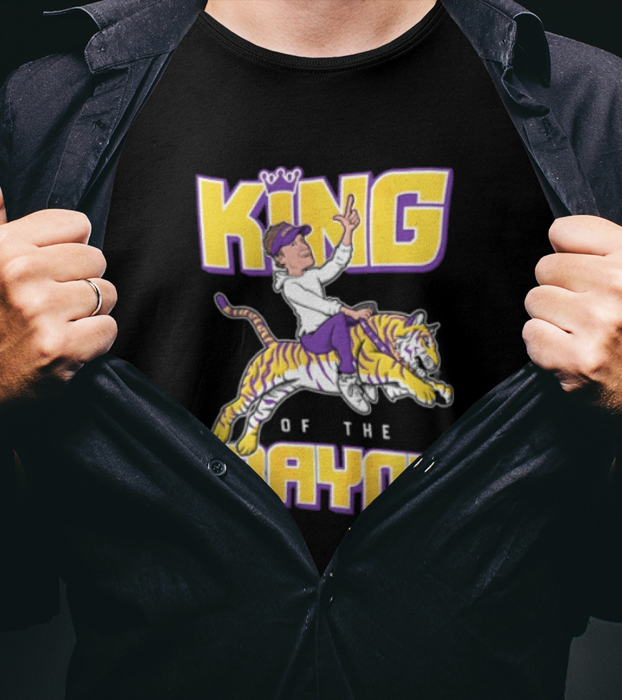 King Of The Bayou Lane Kiffin Tiger Riding T-Shirt