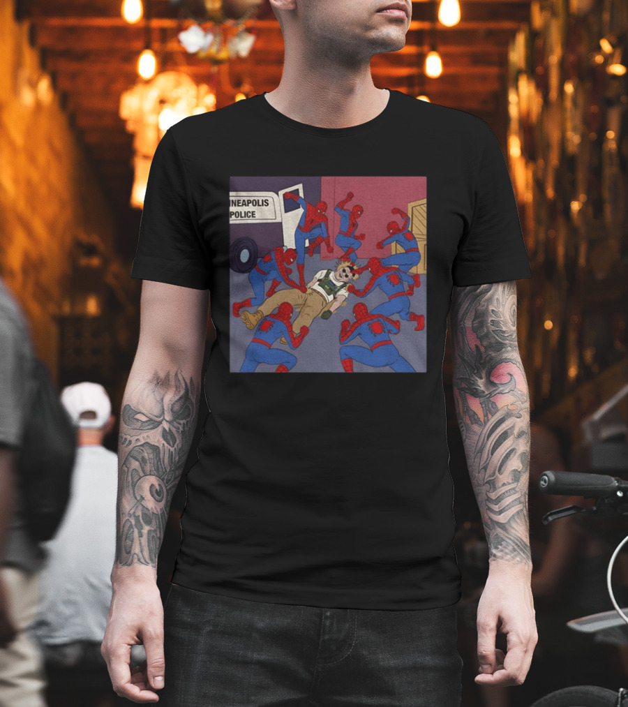 Spider Man How To Fight Fascism Neapolis Police Scene T-Shirt