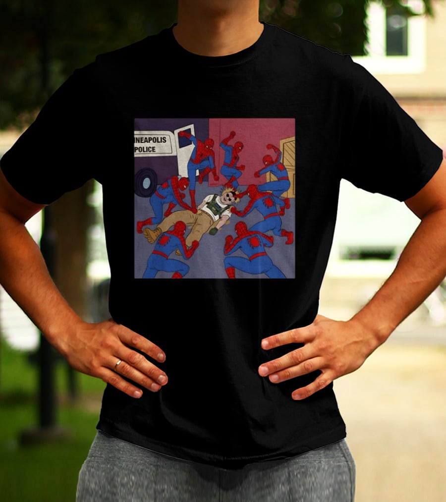 Spider Man How To Fight Fascism Neapolis Police Scene T-Shirt