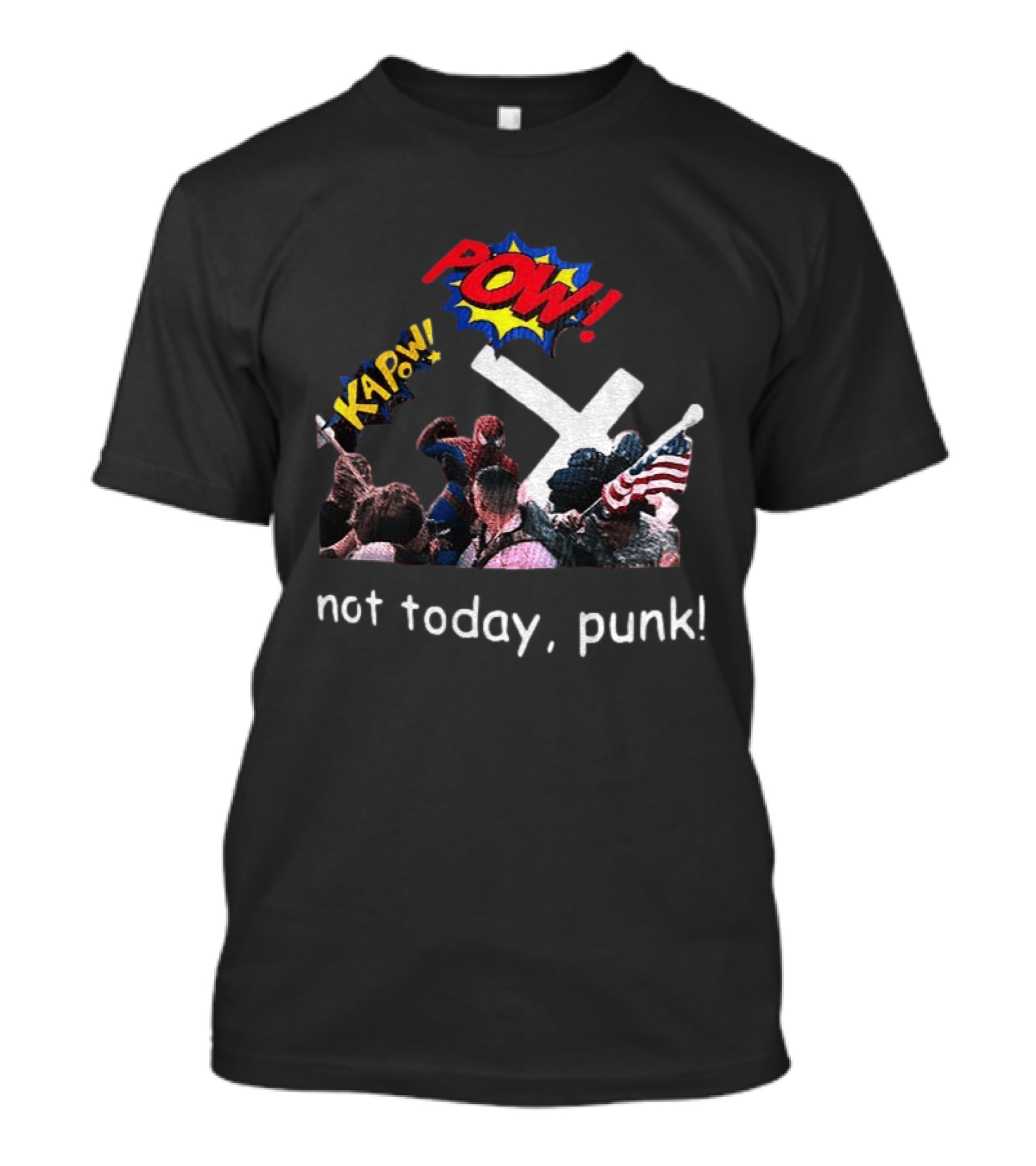 Spider Man Marvel Hero Anti Racist POW Kapow Not Today Punk T-Shirt