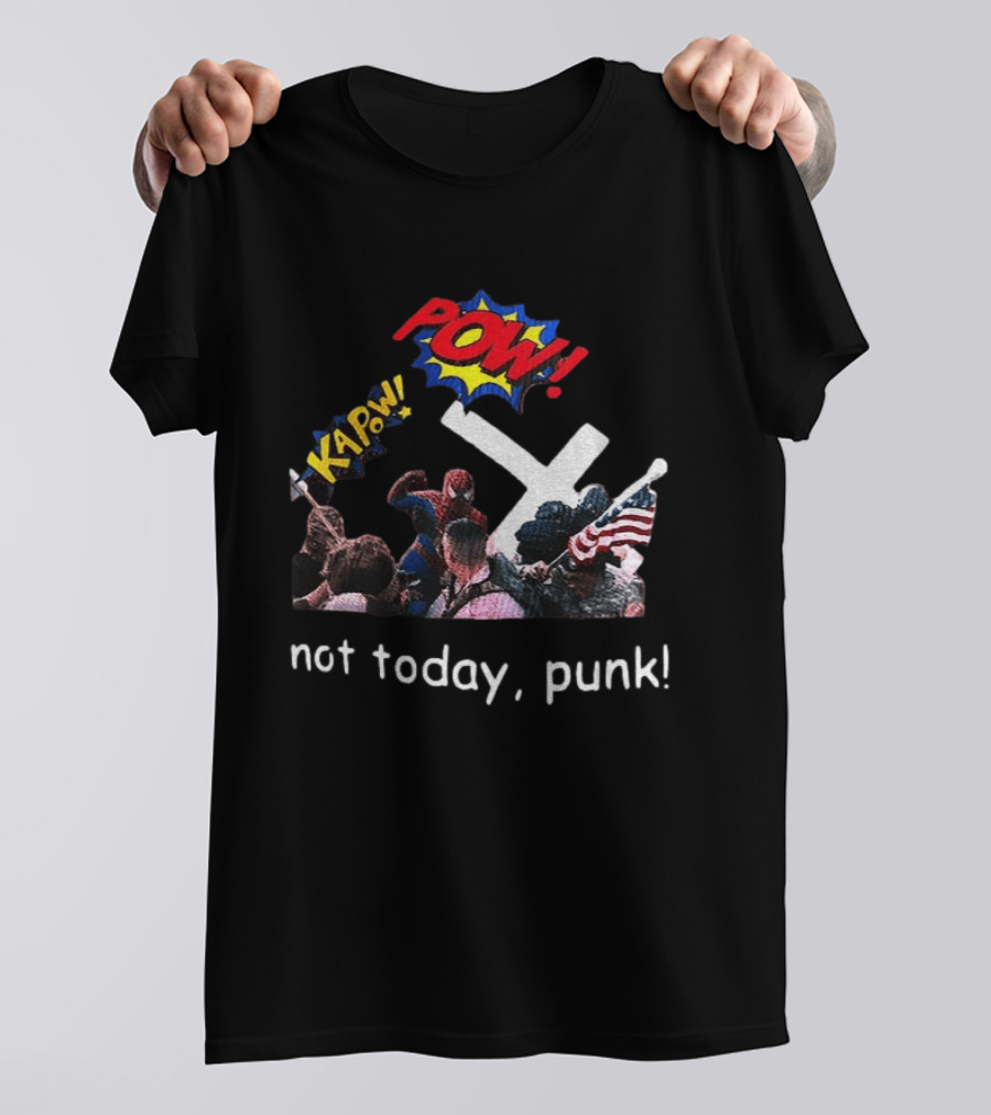 Spider Man Marvel Hero Anti Racist POW Kapow Not Today Punk T-Shirt