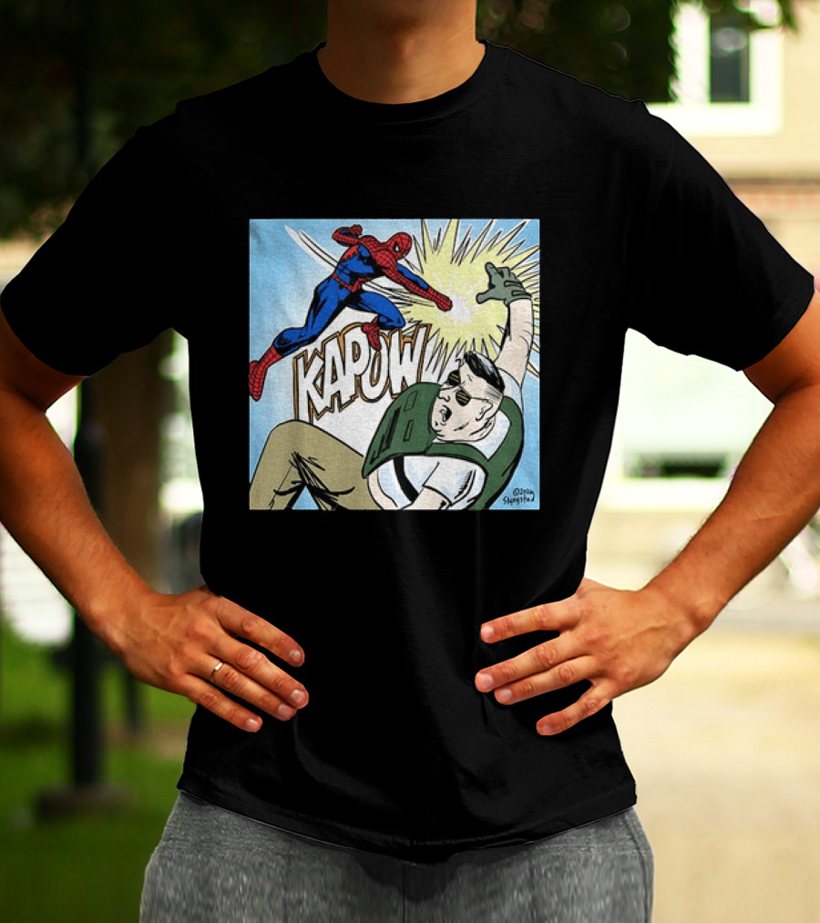 Spider Man Kapow Punch Action Jake Lang Amigo Da Militancia T-Shirt