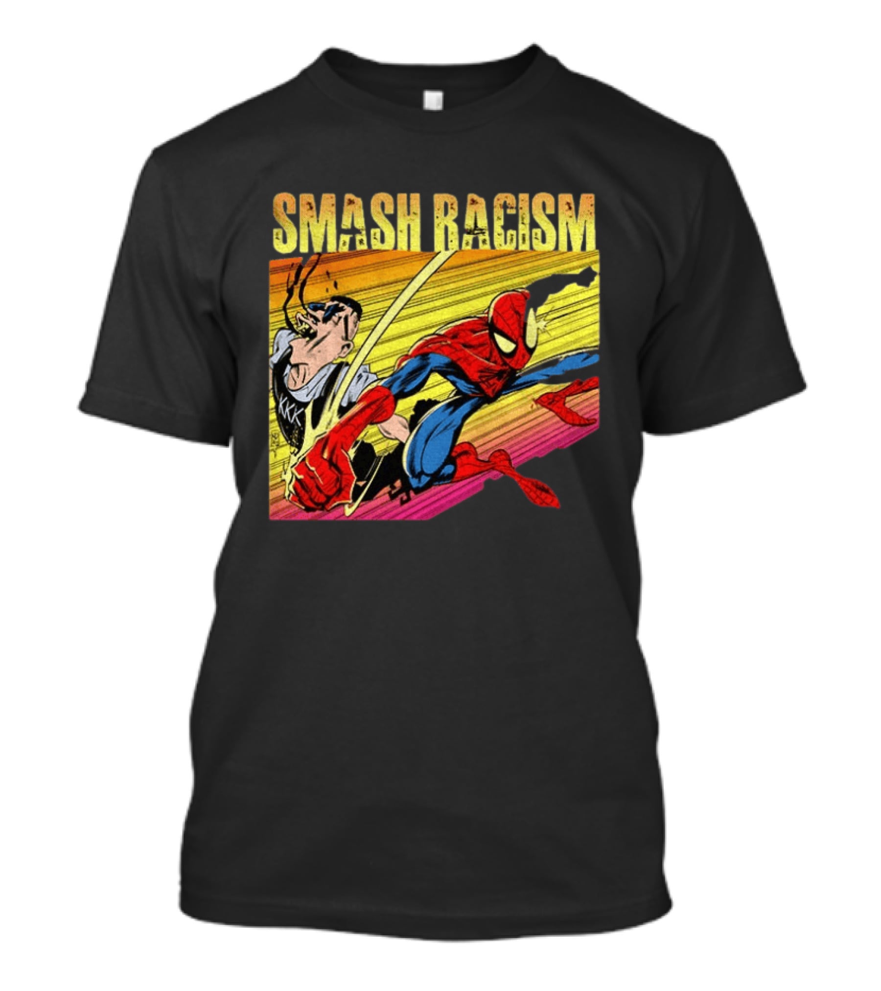 Spider Man Smash Racism Comic Protest Message T-Shirt