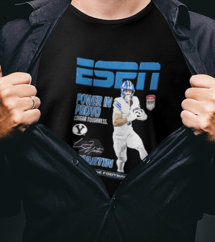 ESPN Power In Provo BYU Football LJ Martin 2026 College Football Preview T-Shirt
