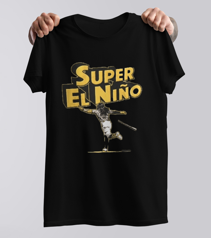 Super El Nino Baseball Player Celebrating Bat Flip Victory T-Shirt