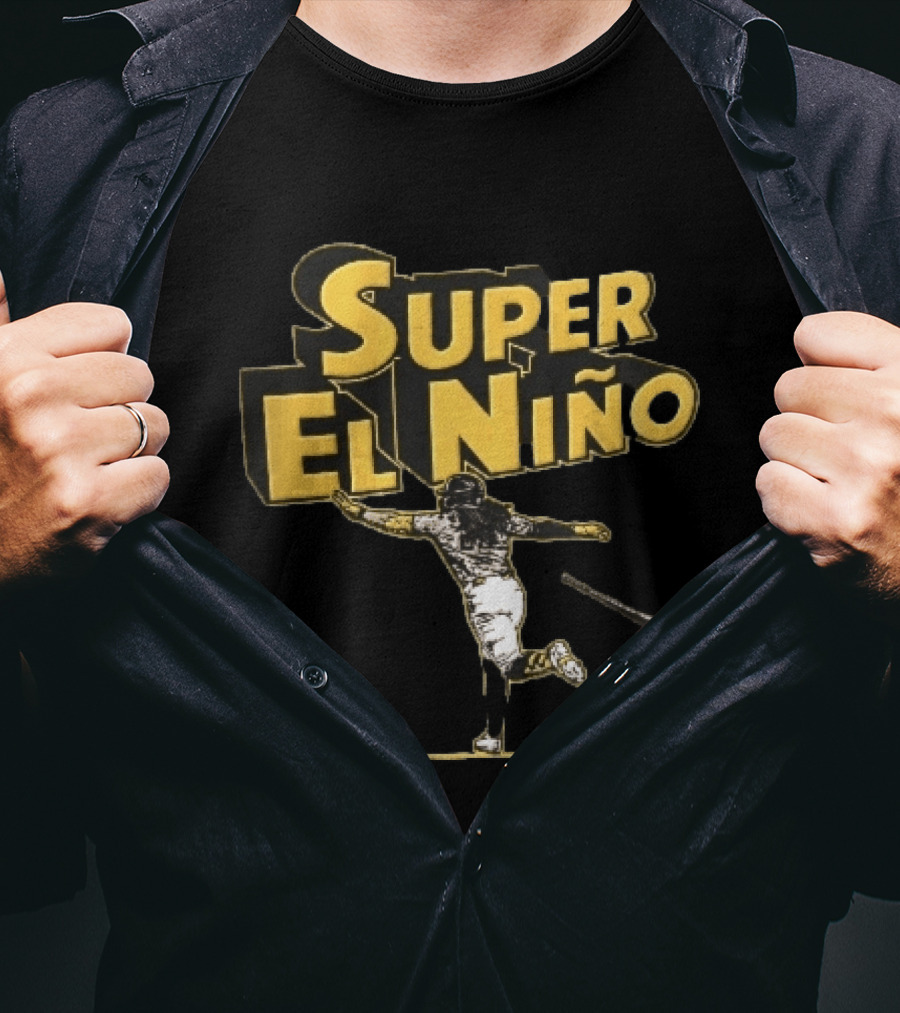 Super El Nino Baseball Player Celebrating Bat Flip Victory T-Shirt