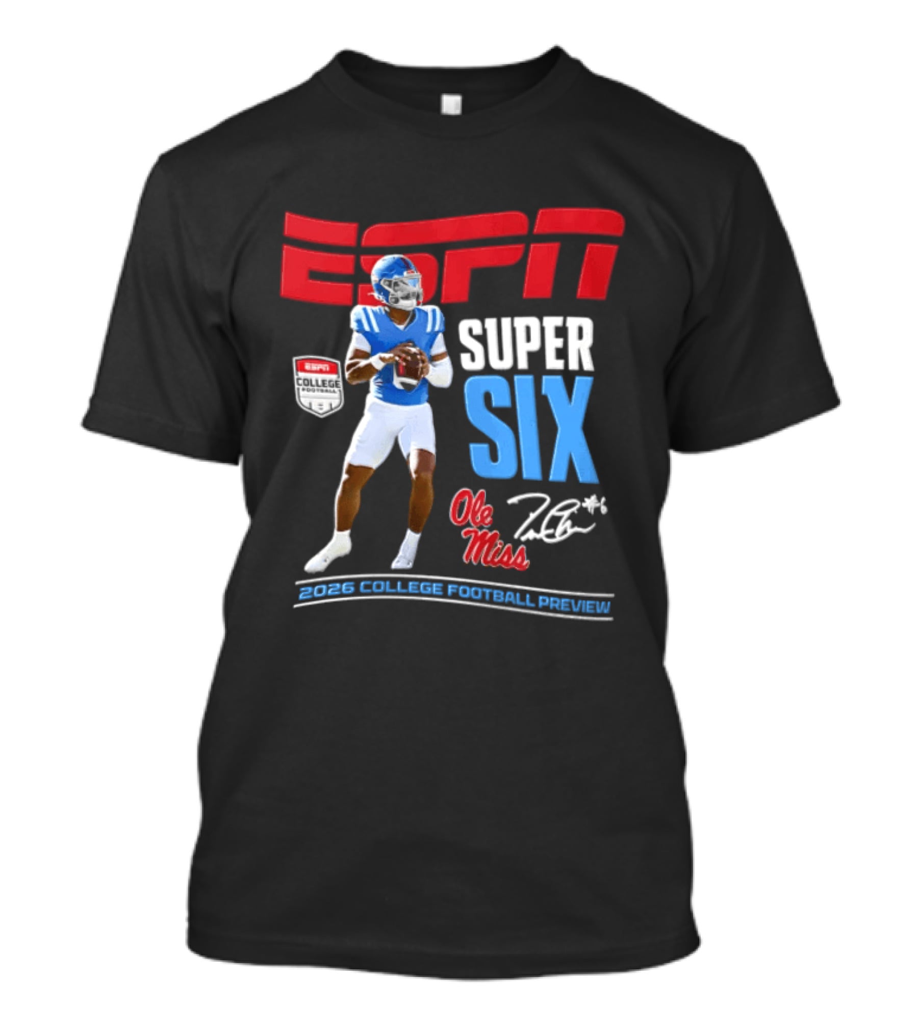 ESPN Super Six Ole Miss 2026 College Football Preview T-Shirt