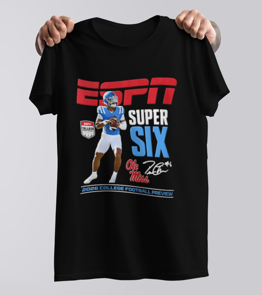 ESPN Super Six Ole Miss 2026 College Football Preview T-Shirt