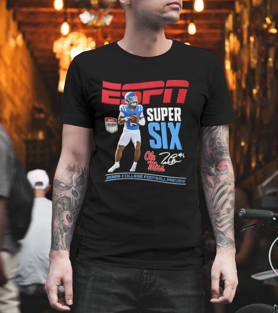 ESPN Super Six Ole Miss 2026 College Football Preview T-Shirt