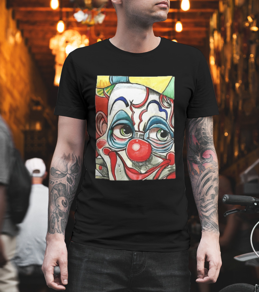 Viktor Clown With Red Nose And Green Eyes Caricature Painting T-Shirt