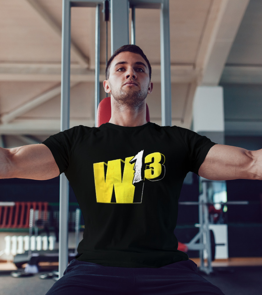 W13 Yellow 3D Bold Number T-Shirt