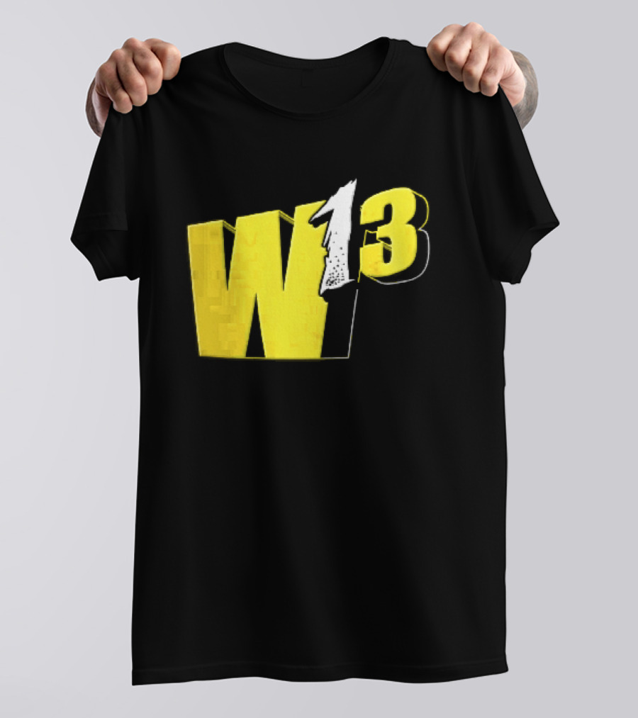 W13 Yellow 3D Bold Number T-Shirt