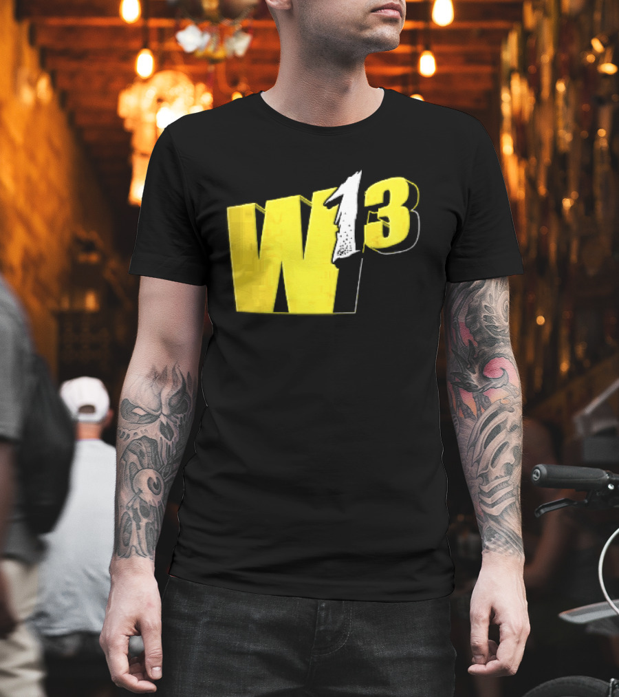 W13 Yellow 3D Bold Number T-Shirt