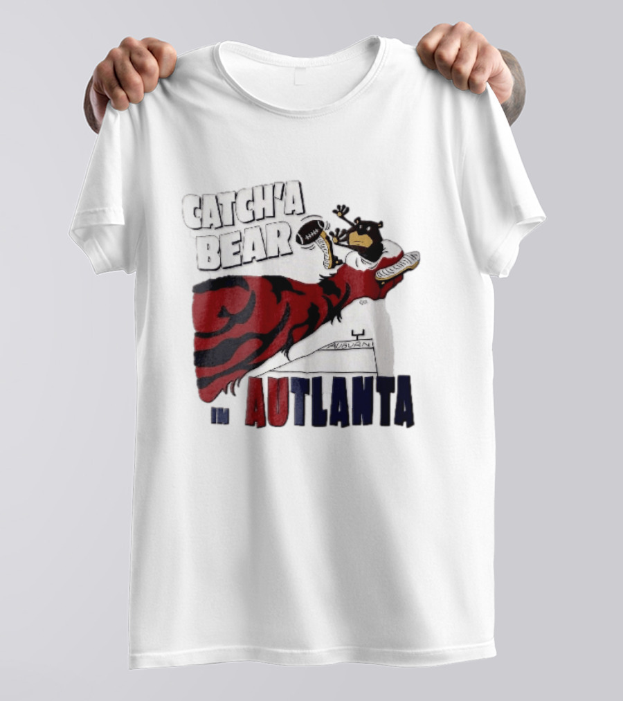 Catch A Bear Auburn Tigers Autlanta Football Cartoon T-Shirt