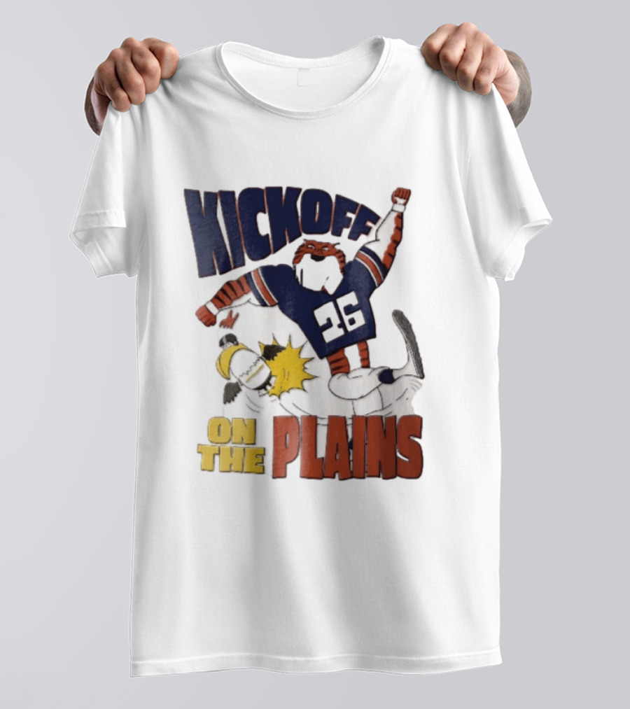 Kickoff On The Plains Auburn Tigers Southern Miss Cartoon Kicking Eagle T-Shirt