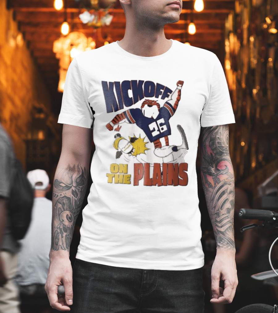 Kickoff On The Plains Auburn Tigers Southern Miss Cartoon Kicking Eagle T-Shirt