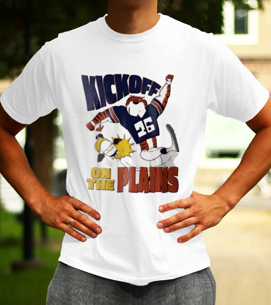 Kickoff On The Plains Auburn Tigers Southern Miss Cartoon Kicking Eagle T-Shirt