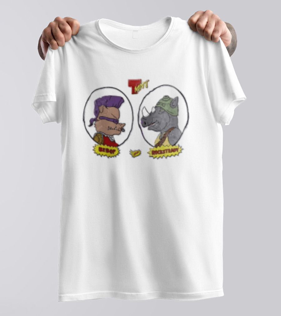 Bebop Rocksteady TMNT Vintage Cartoon Characters T-Shirt