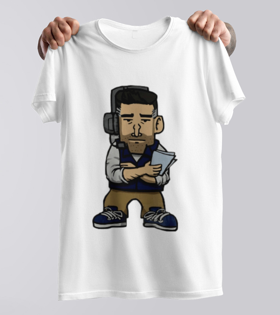 Bill Belichick Headset New England Patriots Coach Caricature T-Shirt
