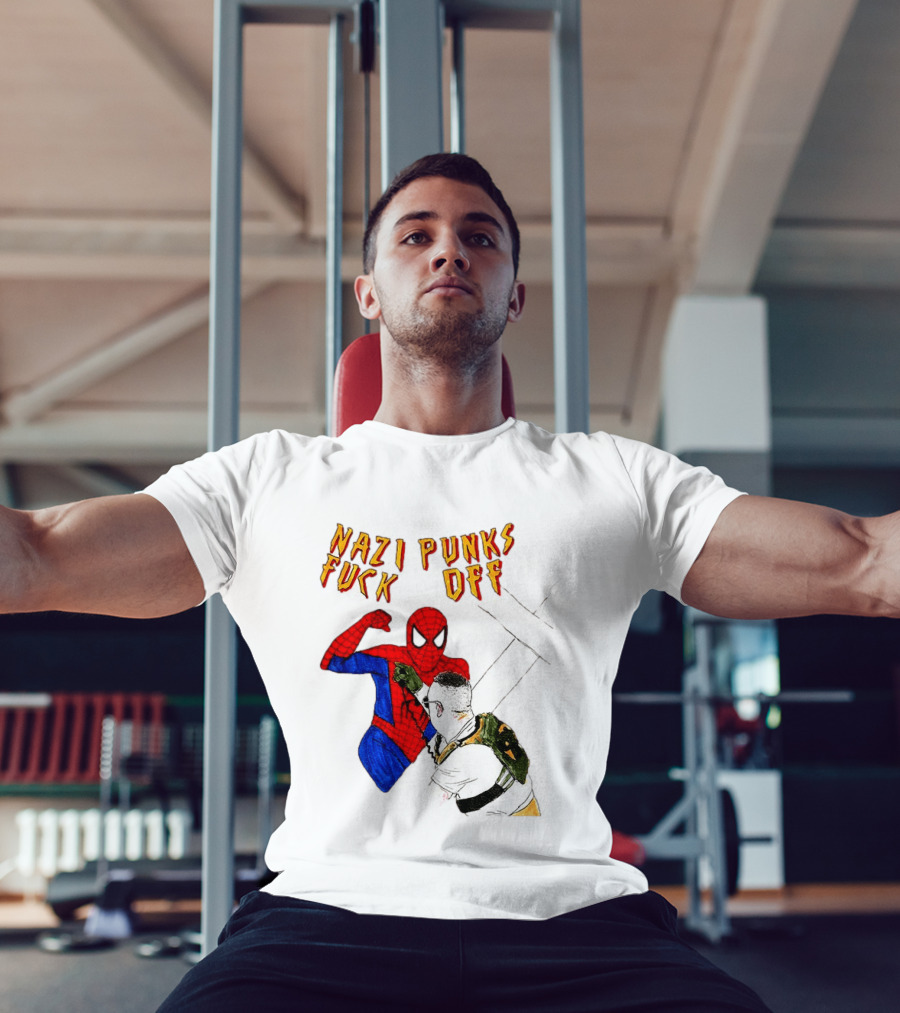 Nazi Punks Fuck Off Spider Man Punching T-Shirt