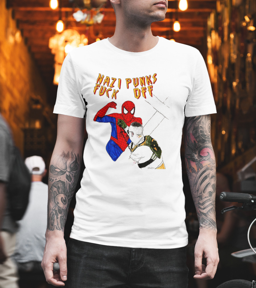 Nazi Punks Fuck Off Spider Man Punching T-Shirt