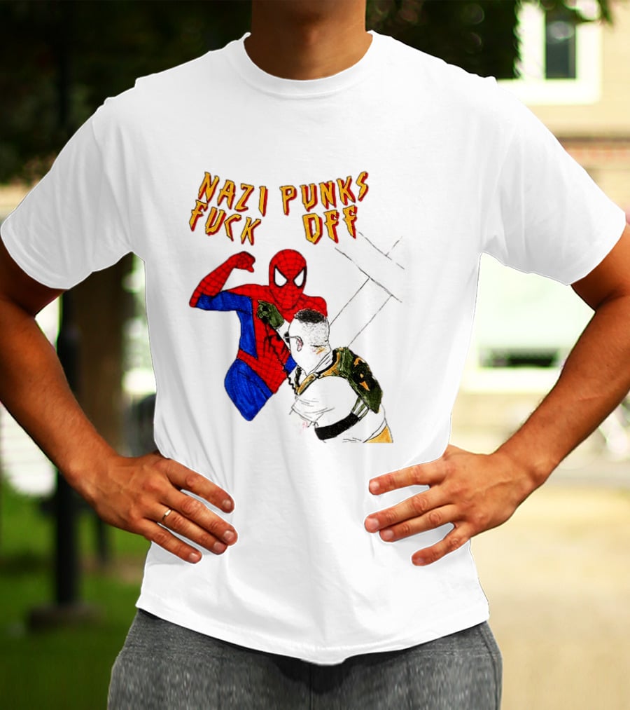 Nazi Punks Fuck Off Spider Man Punching T-Shirt
