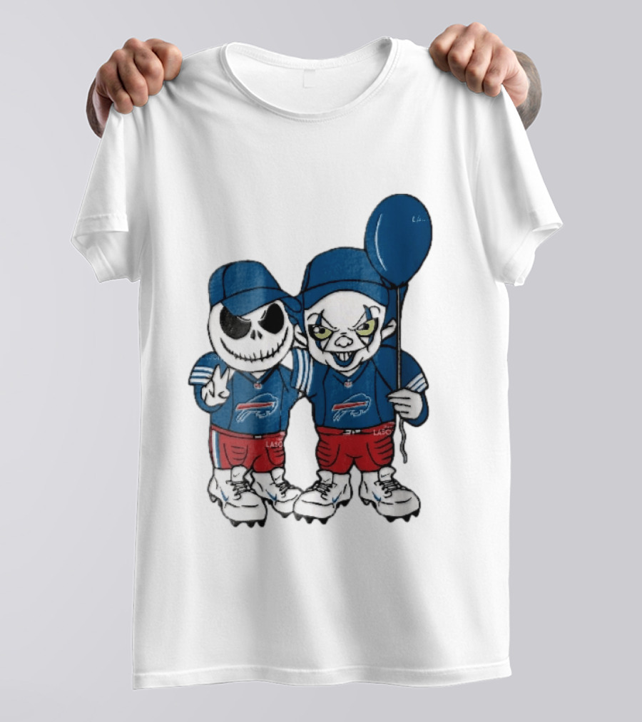 Buffalo Bills Skeleton Clown Duo With Balloon NFL Team Spirit T-Shirt