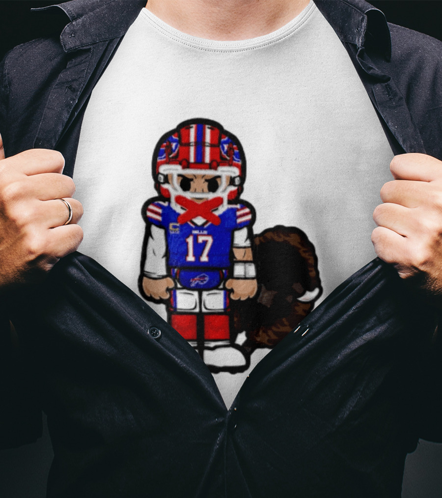 Josh Allen Buffalo Bills 17 Chibi Football 2026 T-Shirt
