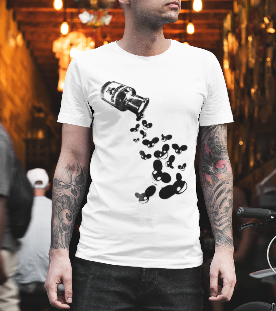 Deadmau5 Tipped Glass Medicine Bottle Mouse Head Spill T-Shirt