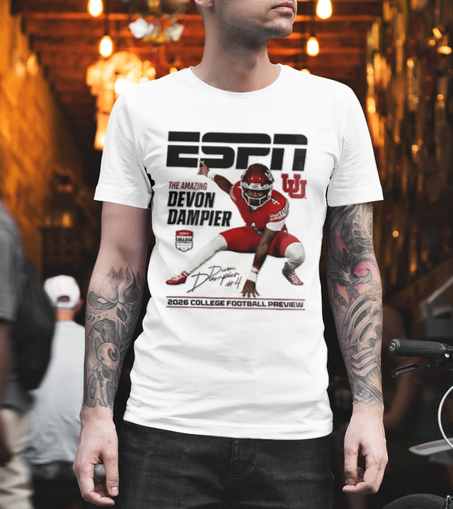 ESPN College Football 2026 Preview Devon Dampier Utah Utes T-Shirt