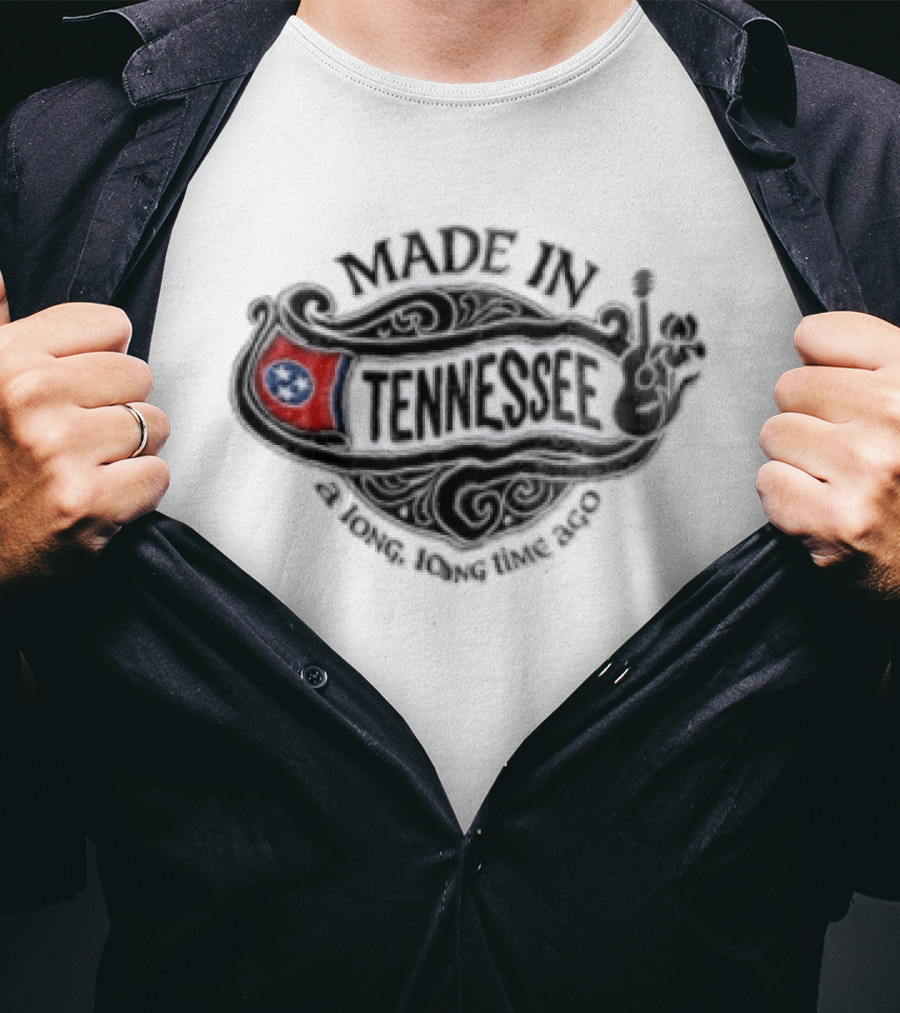 Made In Tennessee A Long Long Time Ago State Flag Guitar T-Shirt