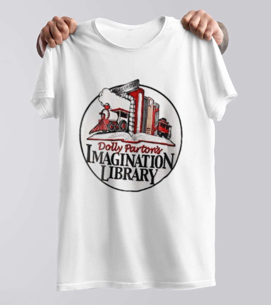 Dolly Parton's Imagination Library Steam Train And Books Oval T-Shirt