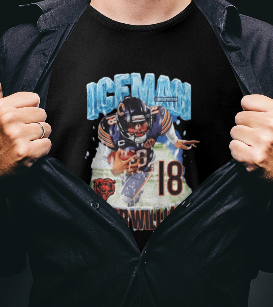 Iceman Caleb Williams 18 Chicago Bears Football Player T-Shirt