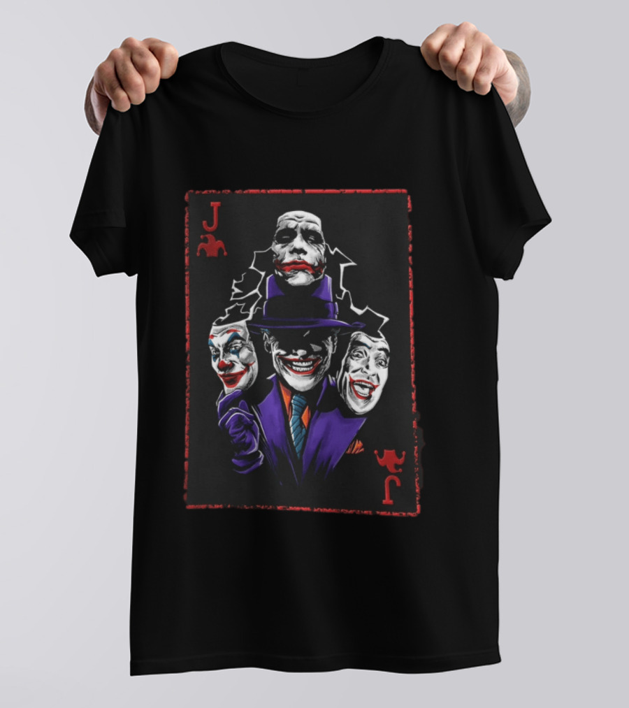 Joker Card Faces DC Comics Batman Joker Playing Card T-Shirt