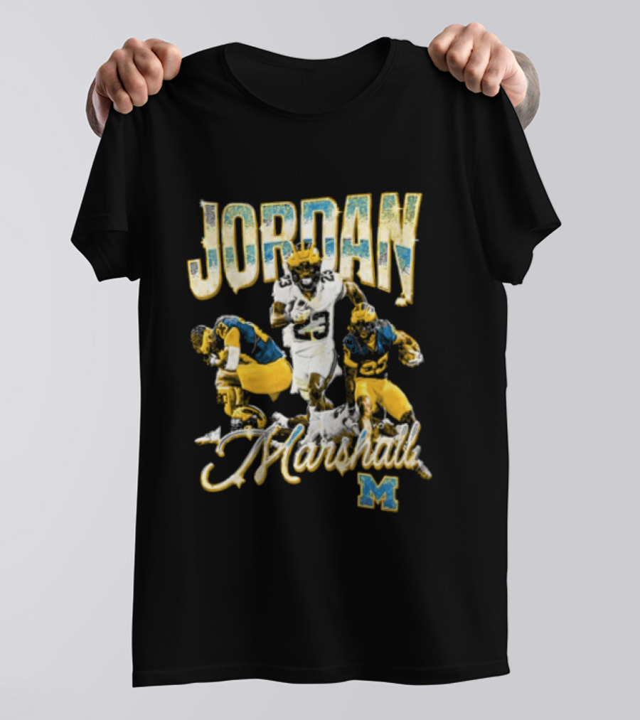 Jordan Marshall Michigan Wolverines Football Collage T-Shirt