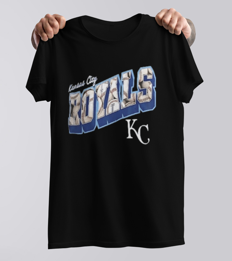 Kansas City Royals Baseball 3D Block KC T-Shirt