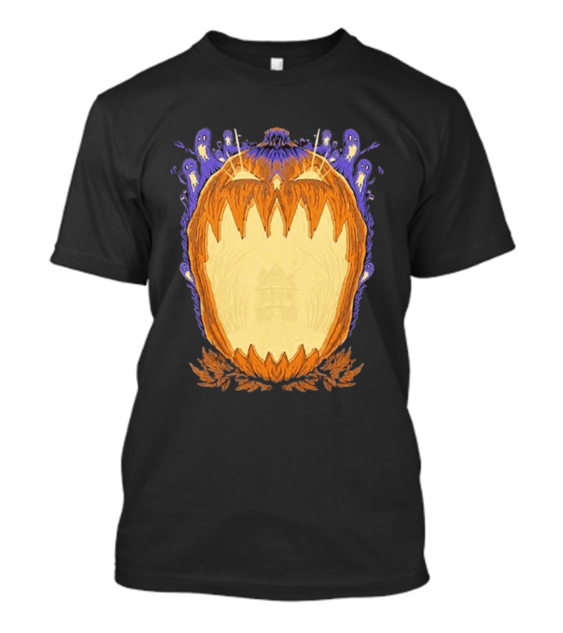 Pumpkin Ghost Haunted House Halloween Spooky Jack O' Lantern T-Shirt
