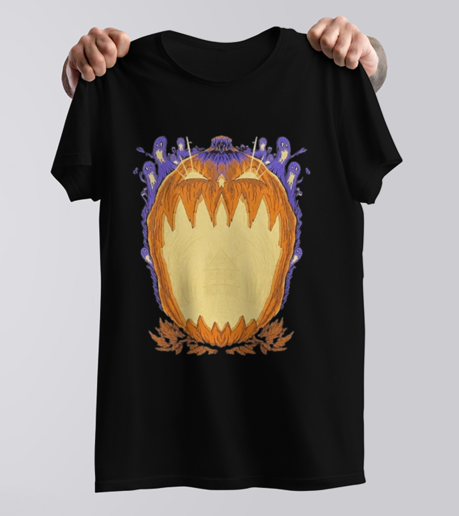 Pumpkin Ghost Haunted House Halloween Spooky Jack O' Lantern T-Shirt