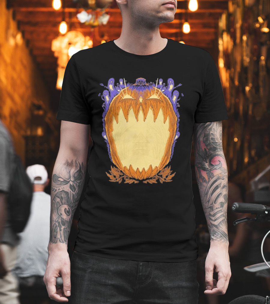 Pumpkin Ghost Haunted House Halloween Spooky Jack O' Lantern T-Shirt
