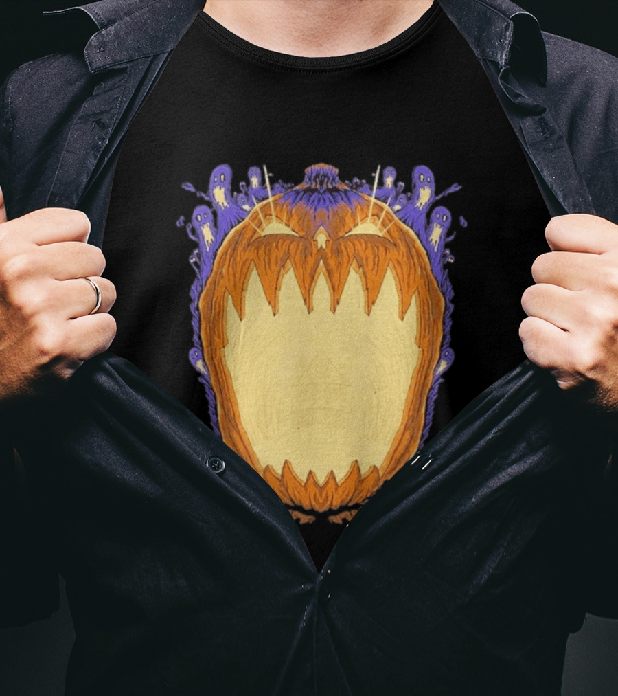 Pumpkin Ghost Haunted House Halloween Spooky Jack O' Lantern T-Shirt