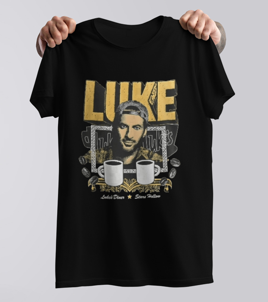 Luke's Diner Stars Hollow Backward Cap Coffee S Halftone Bootleg T-Shirt