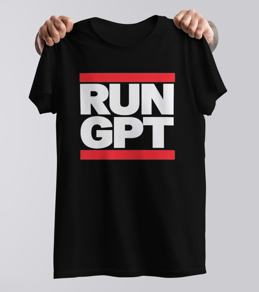 RUN GPT Bold Red White T-Shirt